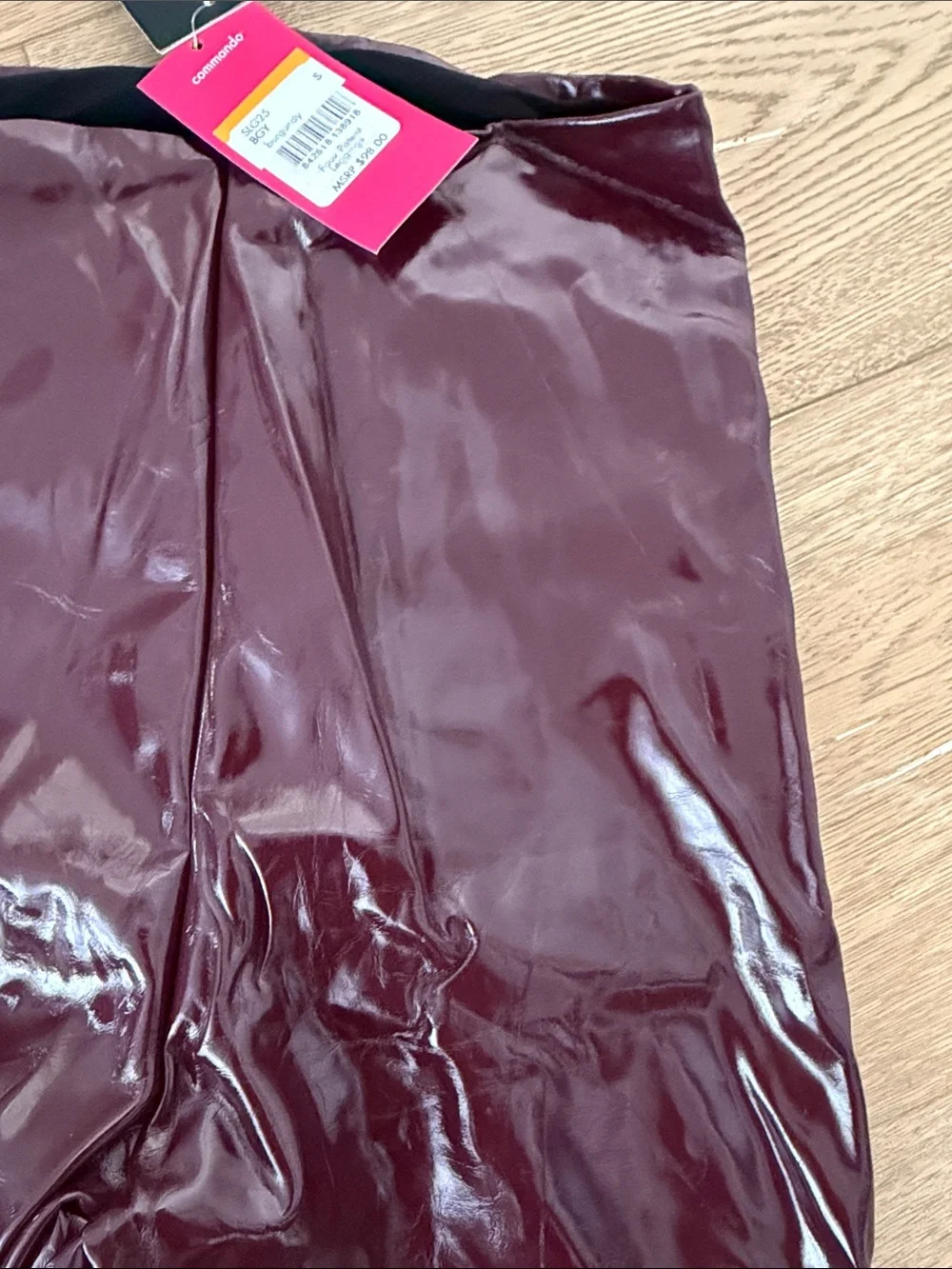 Commando faux leggings High-Shine Burgundy Vinyl Leggings S - Picture 3 of 3